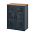 IKEA Glass Door Cabinet / Blue - Black görseli, Picture 1